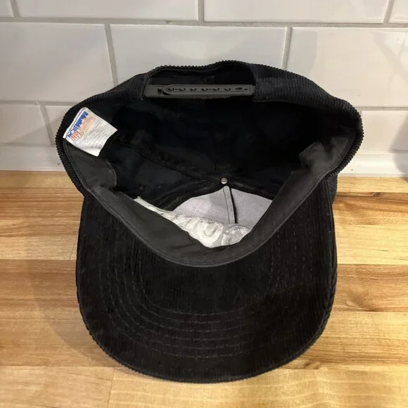 VTG Atlanta Falcons Corduroy Snapback Hat Black Embroidered Logo Starline NFL - Picture 7 of 9